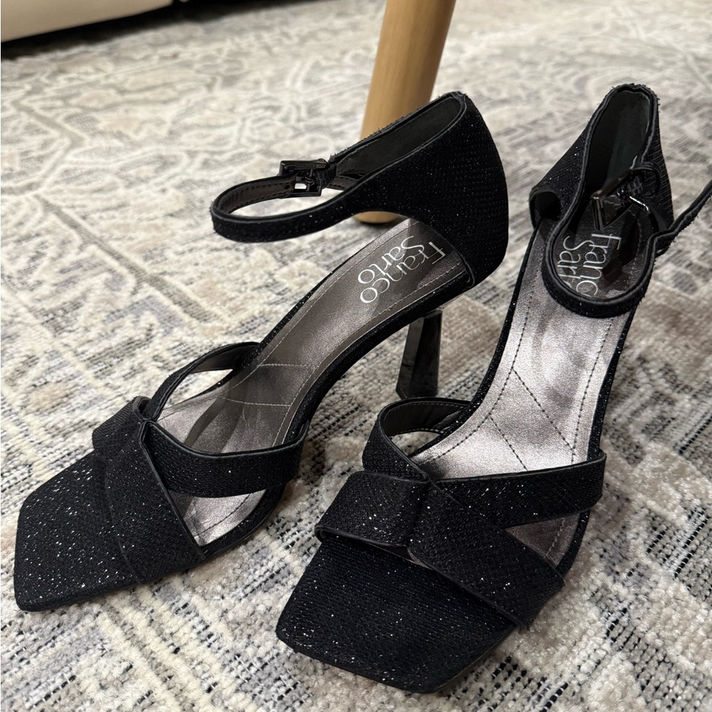 Franco Sarto Glittery Black Heels